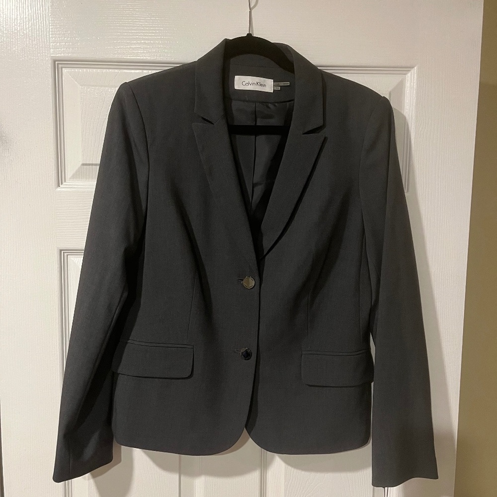 Calvin Klein Grey Lined Office Blazer